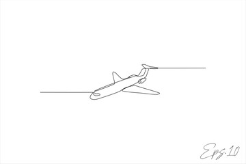 airplane continuous line vector illustration