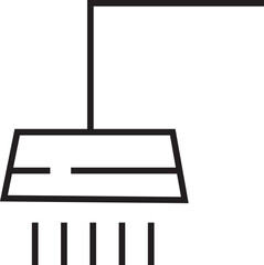 Shower Head vector for Adverts. Suitable for books, stores, shops. Taking bath shower icon sign. Bathroom shower pictogram symbol in trendy black Outline style isolated on transparent background.