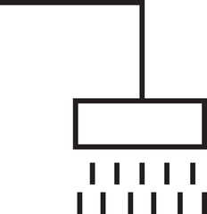 Shower Head vector for Adverts. Suitable for books, stores, shops. Taking bath shower icon sign. Bathroom shower pictogram symbol in trendy black Outline style isolated on transparent background.