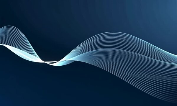 A mesmerizing array of flowing lines dances gracefully, creating a tranquil atmosphere with soft blue hues that captivate the viewer's imagination