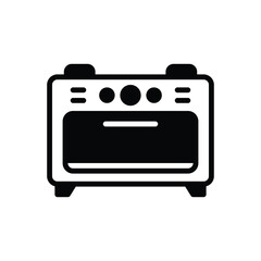 Black solid icon for oven