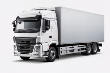A clean white truck on white background, one object