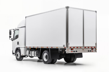 A clean white truck on white background, one object