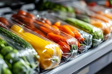 Fresh Produce Packed in Plastic Wrap