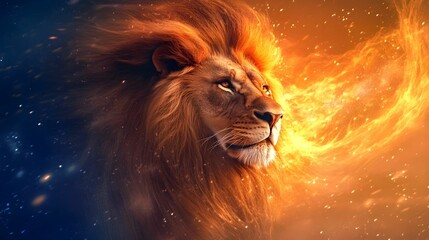 Naklejka premium LION. ILLUSTRATION CONCEPT