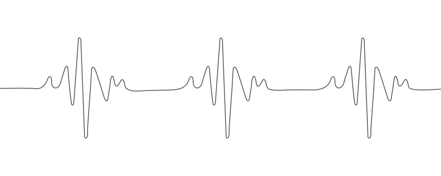 continuous line representing a heartbeat. The design symbolizes heart health, heart attacks, and the treatment of cardiovascular diseases.