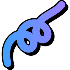 Retro Style Colorful Squiggly Element