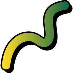 Retro Style Colorful Squiggly Element