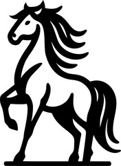 Horse Stand with Minimalist Design Style, Minimal Details, Flat Design