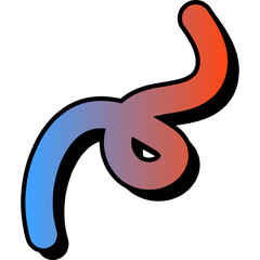 Retro Style Colorful Squiggly Element