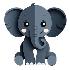 Obraz premium Gentle elephant with watercolor splashes in soft grays