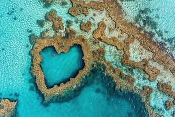 Obraz premium Heart Shaped Lagoon in Tropical Waters