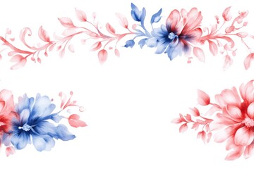 Fototapeta premium damask pattern featuring intricate floral motifs, seamlessly flowing in a Watercolor style