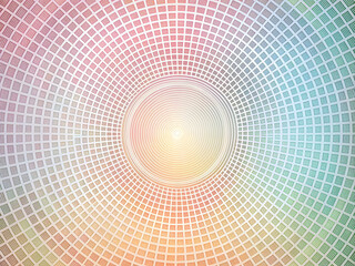 Fototapeta premium Abstract Grid Tunnel: A mesmerizing abstract background with a grid pattern forming a tunnel-like structure, creating a sense of depth and perspective. The tunnel is illuminated by a bright
