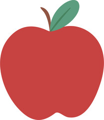 red apple with leaf
