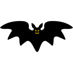 Bat Vampire Silhouette Halloween Illustration Vector Icon