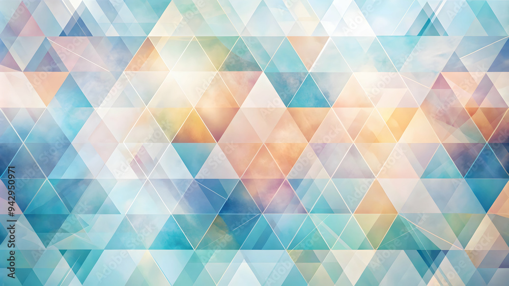 Poster abstract geometric triangles: a mesmerizing abstract pattern of overlapping triangles in vibrant hue