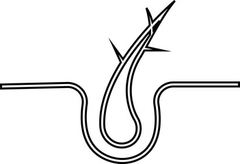 Hair treatment and care signs . Labels for shampoo or cosmetic procedures. Hair follicles, repair, nutrition, split ends, anti-dandruff, restoration. Shiny healthy hair sign. Label or stickers.