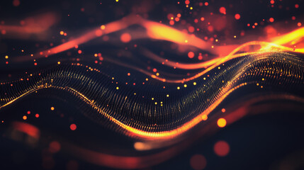 Abstract digital background electromagnetic wave background Innovation digital wave background information technology background The background is the background. gradient wave digital wave banner