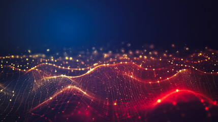 Abstract digital background electromagnetic wave background Innovation digital wave background information technology background The background is the background. gradient wave digital wave banner