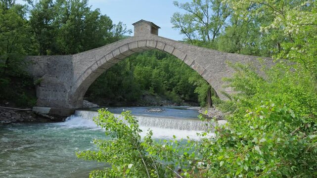 Antique Panoramic Olina Bridge in Pavullo, Modena - Italy