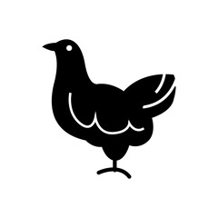 Hen silhouette icon isolated on white background