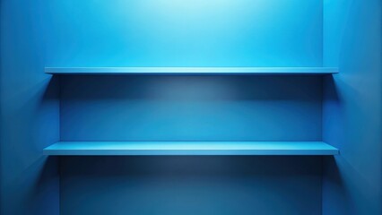 Empty shelf for exhibit in blue, empty, shelf, exhibit, blue, display, room, interior, interior design