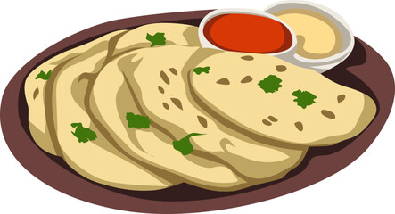 indian food vector naan