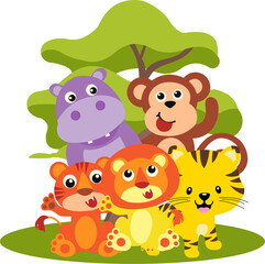 Group Of Wild Animals