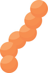 Chain of spherical shaped streptococcus pneumoniae bacteria, the bacteria that cause pneumococcal disease