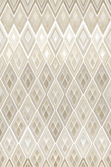 Fototapeta premium Abstract Geometric Tile Pattern - Beige and White: A stylish and minimalist abstract geometric pattern in subtle shades of beige and white, featuring overlapping diamond shapes that create a seamless