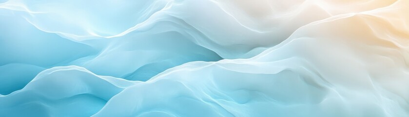 Obraz premium A blue and white wave with a yellow hue. The wave is made up of many small dots