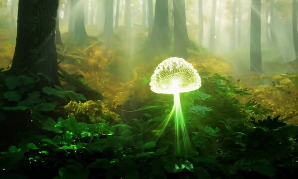 Plant nature magic green forest in cinematic view