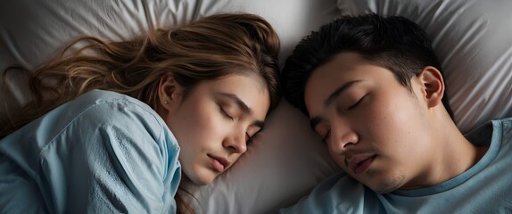 couple sleeping on bed