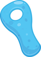 Blue microorganism bacteria is floating with a hole in its body