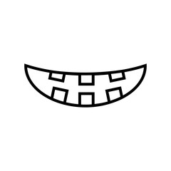 Smile icon vector. Evil smile illustration sign. Smile for pumpkin symbol or logo.