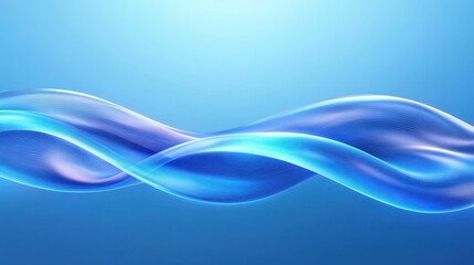 Fototapeta premium A blue wave with a white line in the middle. The blue color is very bright and the white line is very thin