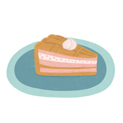 Slice Of Pie On Blue Plate