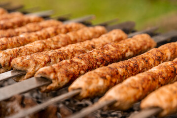 shish kebab on the grill