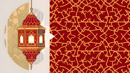 flat background with Islamic ornament