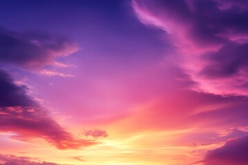 Obraz premium A stunning sunset with vibrant colors in the sky, showcasing pink, purple, and orange hues. Perfect for nature and landscape themes.