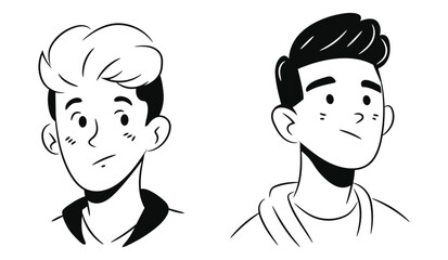 Hand Drawn Man Doodle Character Avatar