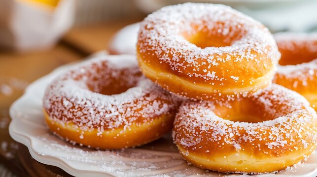 Traditional sugar donuts and the sima