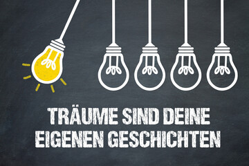 Naklejka premium Träume sind deine eigenen Geschichten 