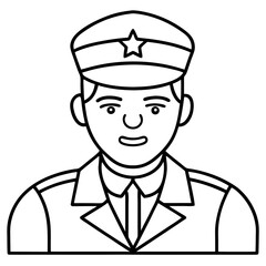 Obraz premium VeteransDay line art vector white background