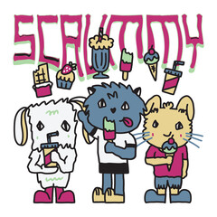 Fototapeta premium Hand drawn trendy cute cartoon.