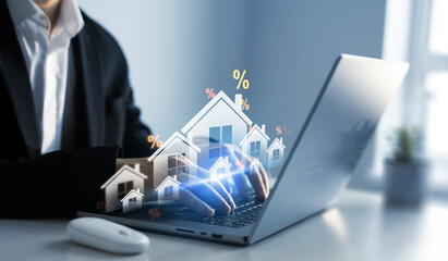 Value for real estate property, apartment and offices is increasing.Increased value of real estate.Mortgage loan discount for house.