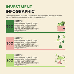 Modern Presentation Infographic for Investment, Finance, Saving, Business Design template can be used for infographics, numbered banners, presentation, deck, graphic or website layout vector.