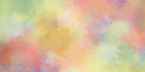 Pastel ink colors wet effect hand drawn watercolor with smoke, Creative paint gradients multicolor watercolor background, splashes and stains for presentation and cover, Colorful and acrylic Rainbow.