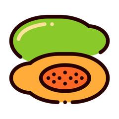 Papaya Fruit icon. vector icon with filled outline style
